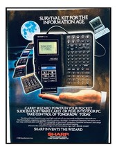 Sharp Wizard Organizer Print Ad 1989 Vintage Electronics Technology Advertising