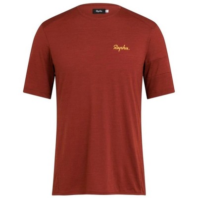 Rapha Brick Brown XXL Explore Merino Wool Short Sleeve Round Pullover Shirt Top