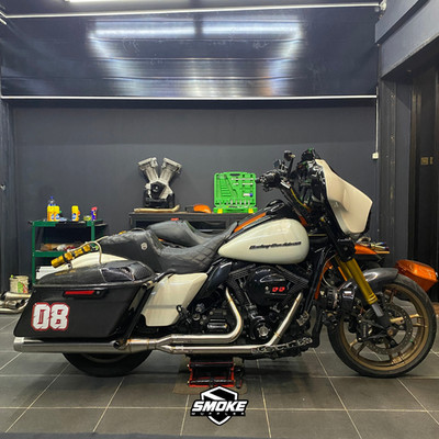 2 into 1 Full Length Exhaust Pipe for Harley Touring M8 Road Glide 2017-2025