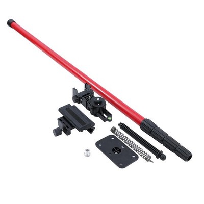 TOPWAY Teleskop Laser Wasserwaage Ständer 3,5m Stahl rot höhenverstellbar (rot)