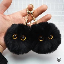 Cute Plush Cat Keychain Cartoon Doll Bag Charm Car Key Ring Gift for Girls Kids