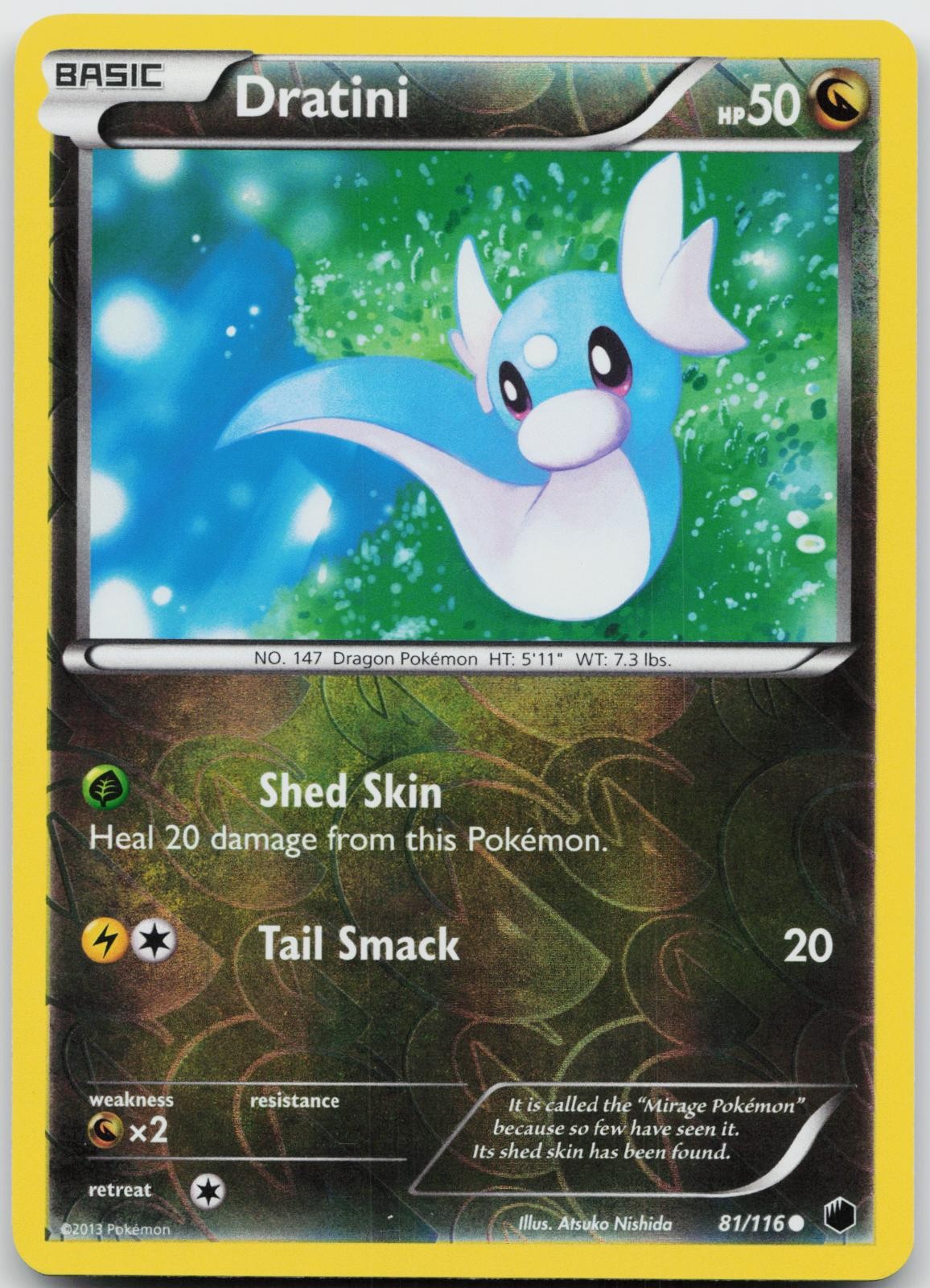 Dratini 81/116 Common Plasma Freeze Pokemon Reverse Holo Near Mint