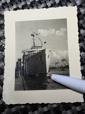 Genuine Photo KDF ship Wilhelm Gustloff in the port of Hamburg Landungsbrücken