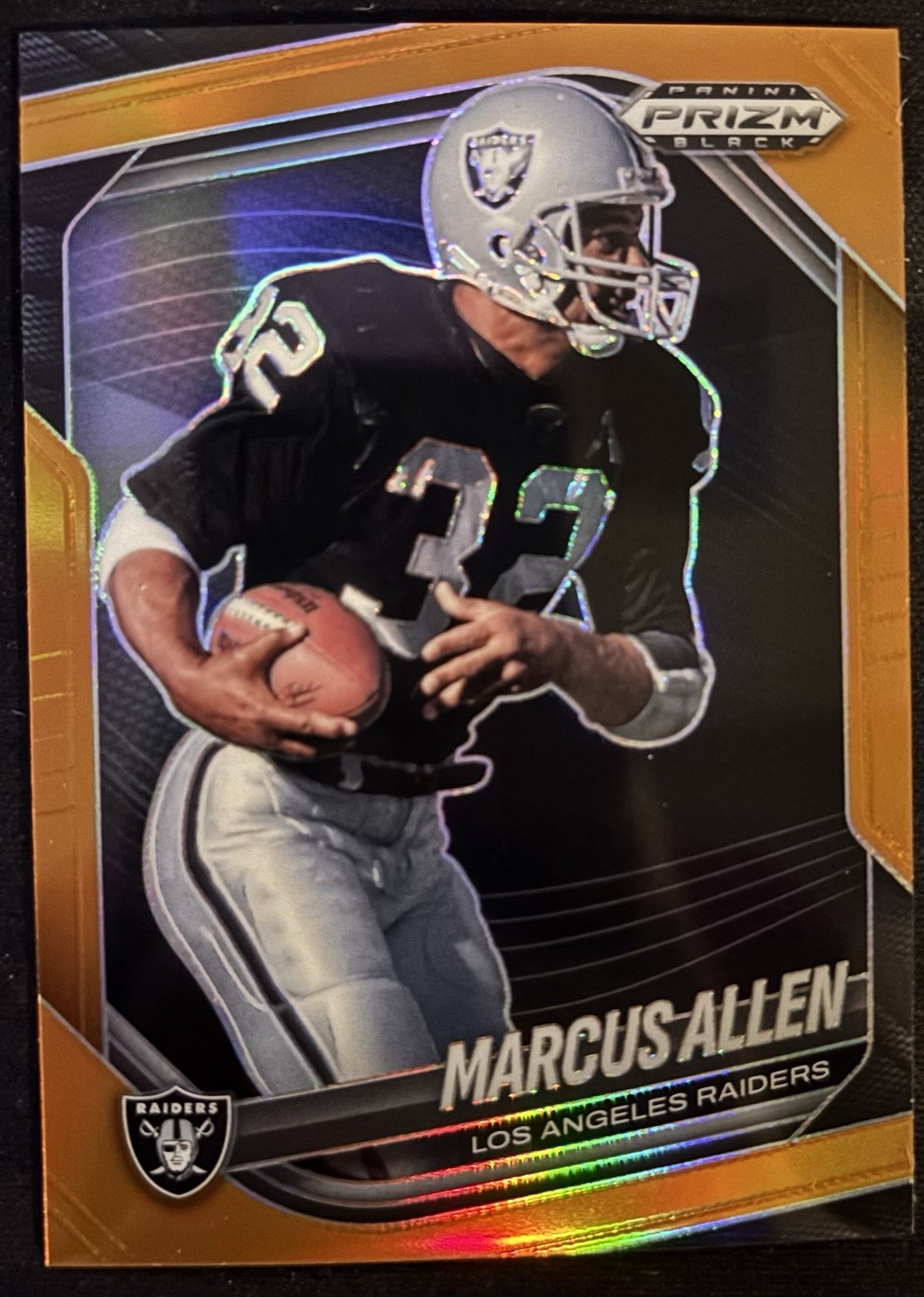 2025 Panini Prizm Black #111 Marcus Allen Prizms Orange #/49