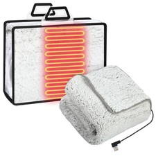 Heated Blanket Throw 58"x43" USB Battery Power Operated Heating Blanket 5v Po...