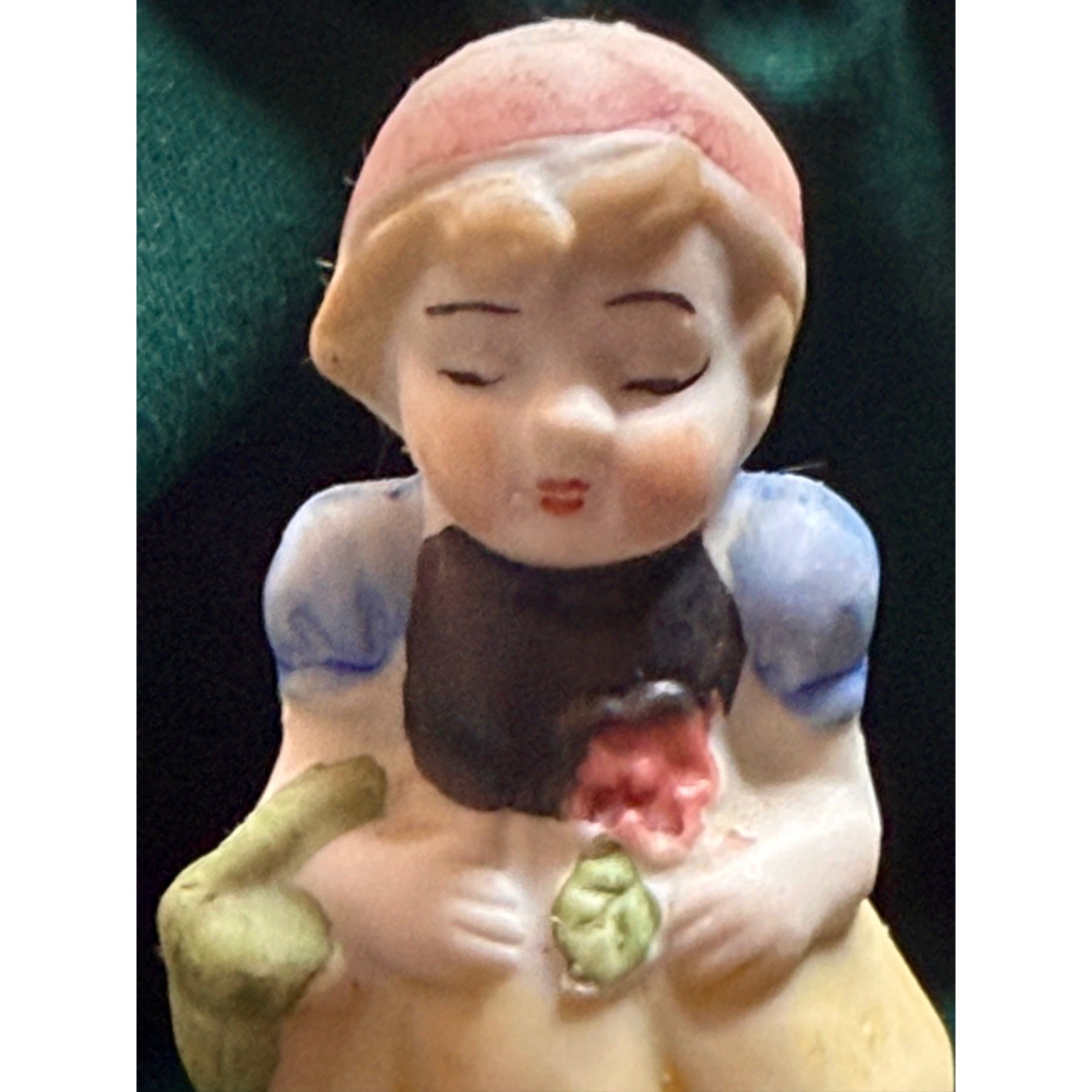 Vintage Japan Porcelain Girl Figurine with Flower Basket Collectible Decor
