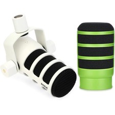 Rode PodMic Cardioid Dynamic Broadcast Microphone with Pop Filter - White/Green