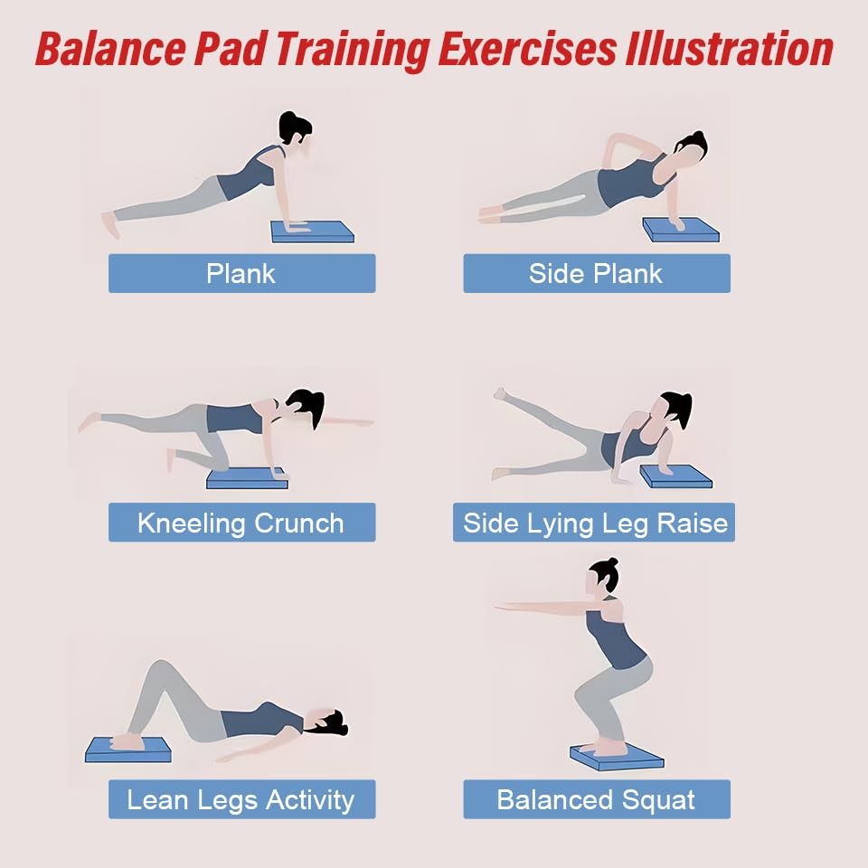 Balance Pad 19.68" * 15.75" * 2.4", Extra Large Foam Balance Board Stability ... thumbnail 6