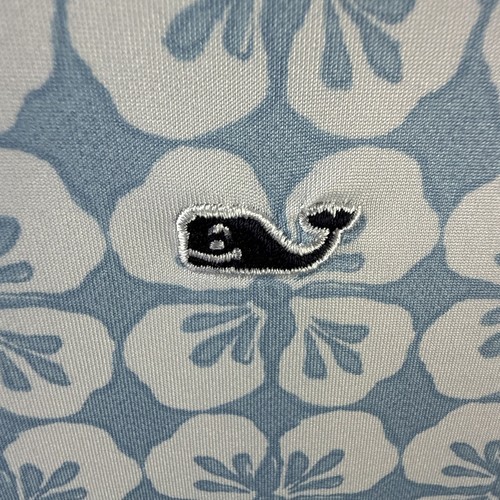 Vineyard Vines Polo Shirt Womens Small Floral Blue Performance Golf Whale Aloha - Picture 5 of 12