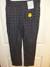 Cat  Jack Slim Plaid Pants Boys Size 10 black plaid Drawstring Reinforced Knee
