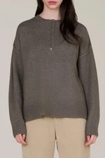 Grade & Gather Button Down Pullover Sweater Olive