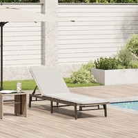 Sonnenliege Mit Auflage Polyrattan Beige GartenmöBel Terrasse Balkon