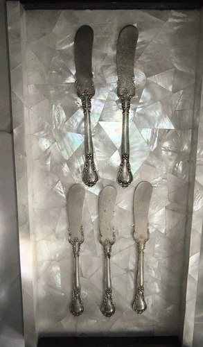 CHANTILLY Flat Handle Butter Knives GORHAM Sterling Silver Appr. 100 Grams Scrap