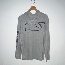 Vineyard Vines Gray Hooded Pullover Hoodie Logo Cotton Men's Size L