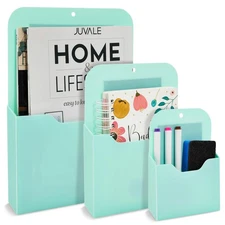 Okuna Outpost 3-Piece Magnetic File Holder and Bill Organizer with Pockets fo...