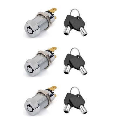 3 ON/OFF Switch Electronic Key Switch Lock Keyed Alike Removable in On or Off