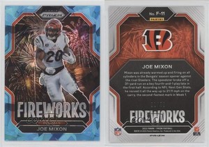 2022 Panini Prizm Fireworks Blue Ice Prizm /99 Joe Mixon #F-11