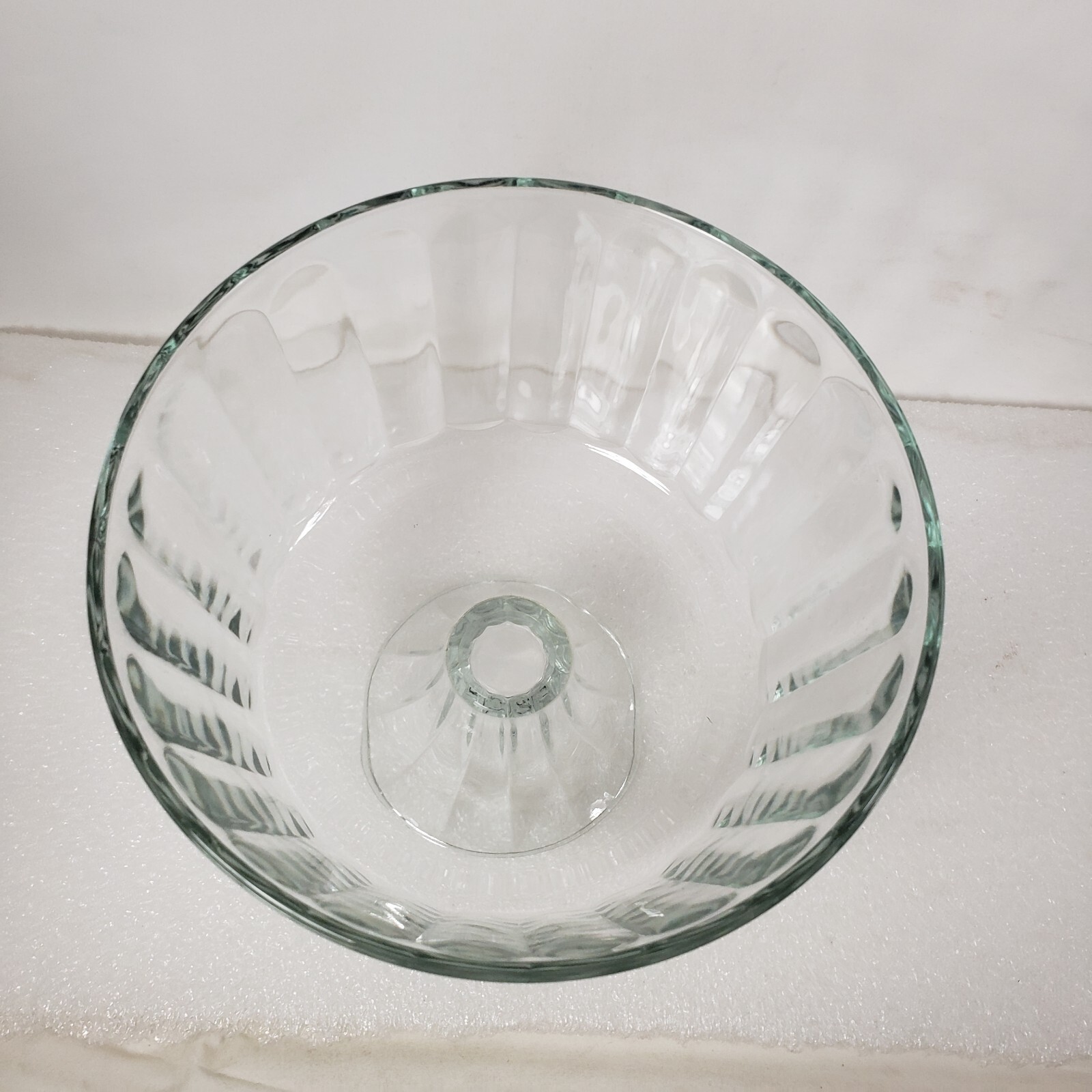 Paneled Compote Dish Footed Clear Glass Centerpiece Lounge Table Decor Fruit 