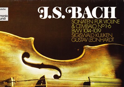 HM GERMANY -  SIGISWALD KUIJKEN - BACH - 6 VIOLIN SONATA / LEONHARDT 2LP - NM