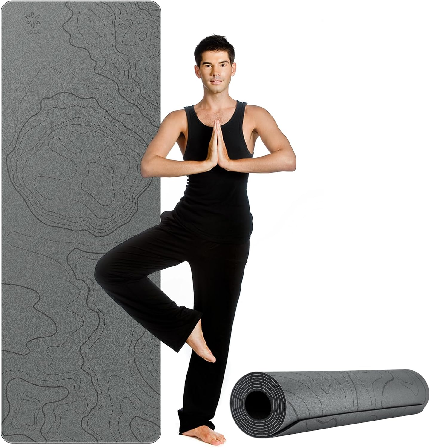 Estera de Yoga Antideslizante, Antidesgarro Estera de Entrenamiento para Mujeres y Hombres Naturaleza Goma