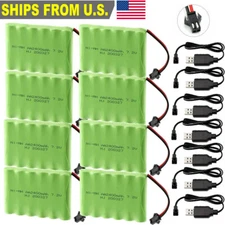AA 2400mAh 7.2V Ni-M Battery Pack w/ SM-2P 2Pin Plug +Charger for RC Car Truck