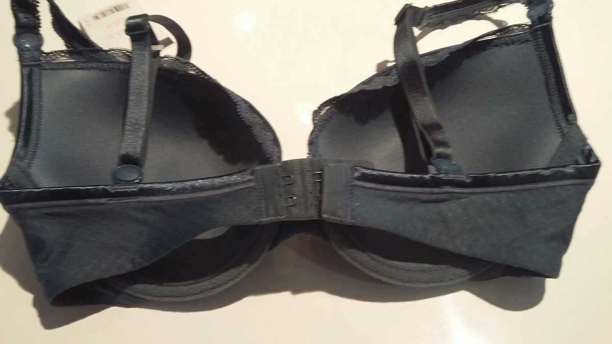 Soutien-gorge LEJABY Hématite Balconnet Taille 85C - Bleu Canard, Neuf Avec étiquettes