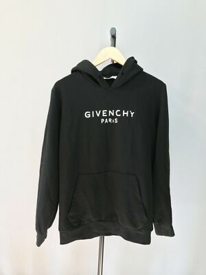 Givenchy Paris felpa nera con cappuccio donna ragazza cotone