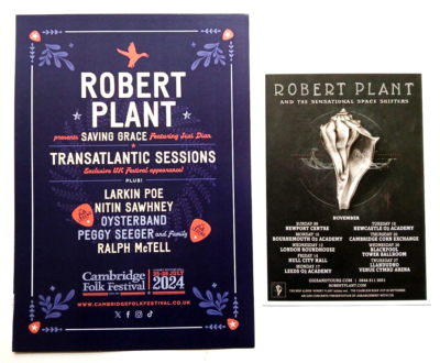 Robert Plant Flyers x 2 - Cambridge 2024 and 2014 UK Tour ( Led Zeppelin )  | eBay UK