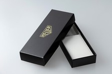 NUOVO - Reprint Heuer scatola per orologi vintage astuccio scatola da polso nero