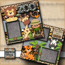 This Place Is A Zoo Girl premade scrapbook pages paper piecing Digiscrap  A0015