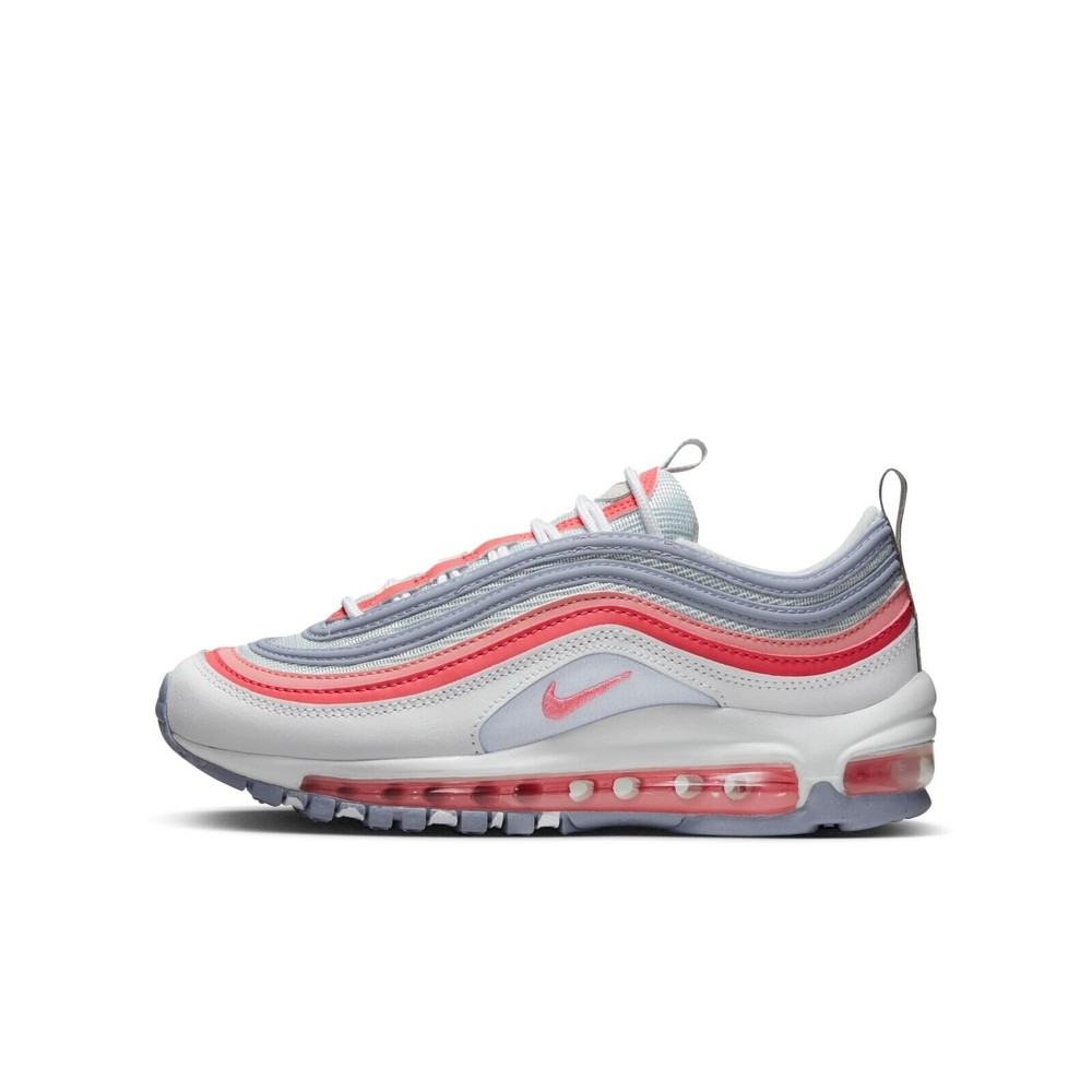 New Kids Nike Air Max 97 GS White Pink Sneakers Size 5Y 921522-116
