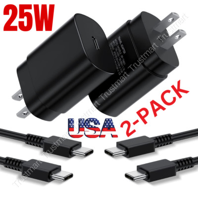 Super-Fast Charging 25W USB C Wall Charger Block 3.3FT Type C Cable for Samsung