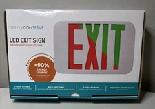 LED Exit Sign Red And Green Color Options Simply Conserve Indoor 120/277 Volt