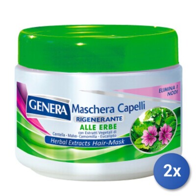 2X Genera Hair Mask 500 Ml. In Jar Herbs Made In Italy
