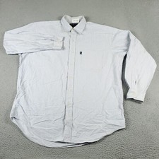 Ralph Lauren Shirt Mens Large Blue Striped Pony Casual Button Up Long Sleeve 
