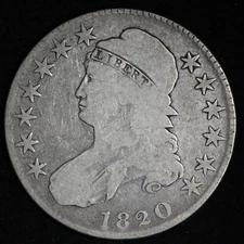 1820 Capped Bust Half Dollar FINE E886 KCNM