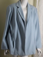Nwt Dialogue Sz 18 1x Modernist Blue Fleeced Wool Open Blazer Jacket Beautiful