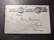 1942 Censored Suomi Finland WWII Cover Helsinki to Henau Sweden