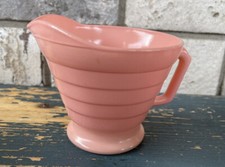 Hazel Atlas Moderntone Platonite Pastel Vintage Glass Creamer Pink Rose MCM