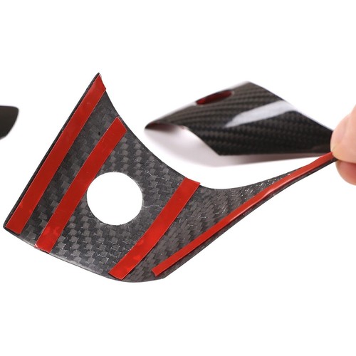 3Pcs Carbon Fiber Steering Wheel Cover Trim Set For 2017 2018-2023 Tesla Model 3 - Picture 5 of 8