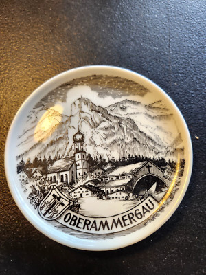 Vtg Oberammergau Souvenir Plate 3.75'' dia. Bavarian German Collectible(SE  7-2)