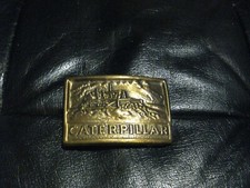 Great vintage Caterpillar Bulldozer metal belt buckle