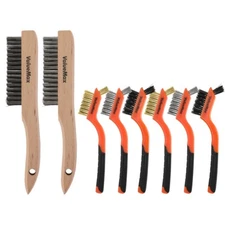 ValueMax 8PCS Heavy Duty Wire Scratch Brush Stainless Steel/Brass/Nylon Bristles