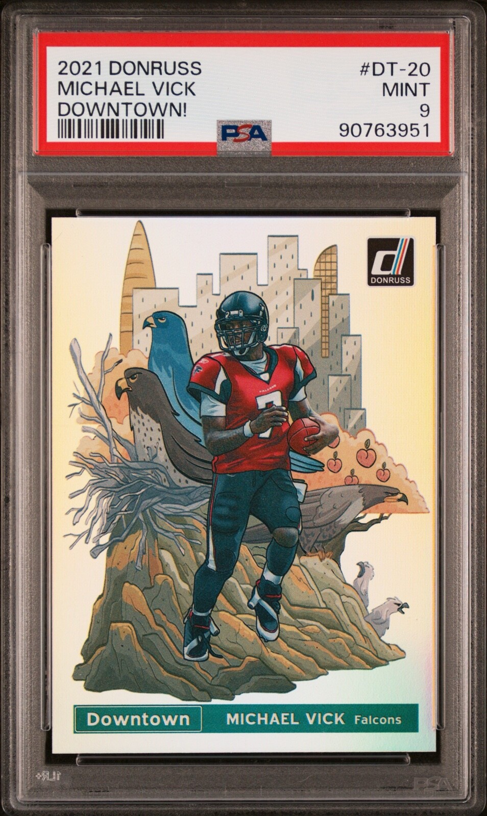 2021 Donruss Michael Vick Downtown #DT-20 Atlanta Falcons PSA 9 Mint VERY RARE