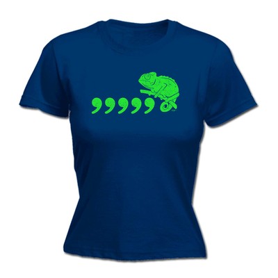 Komma Chamäleon 80er Retro - Damen T-Shirt lustig T-Shirt Neuheit Geschenk Tshirt