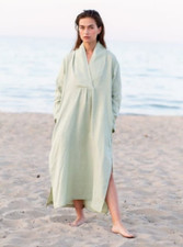 Kaftan Kimono Natural Cotton Long Maxi Dress - Beach - Party - Lounge - Casual