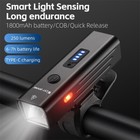 WEST BIKING Smart Light Sensing Bike Headlight Front Light Rechargeable Black