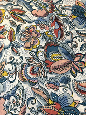 Liberty lana tawn cotton fabric multicoloured with flowers 1 meter