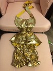 Handmade Custom Metallic Gold Toddler Girl Two Piece Outfit Size 24 month-2T