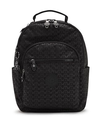 kipling Basic Plus Seoul Backpack S Rucksack Tasche Signature Emb Schwarz Neu